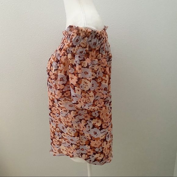 Madewell Smocked Mockneck Floral Breeze Top small - Picture 4 of 8